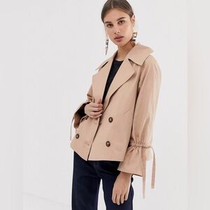 ASOS Design Cropped Mac Coat Size 0
